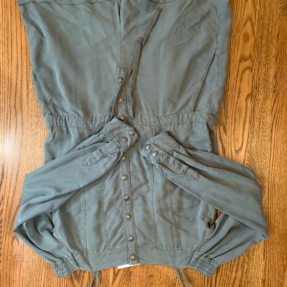 The Kooples cold shoulder chambray Romper - Picture 2 of 7